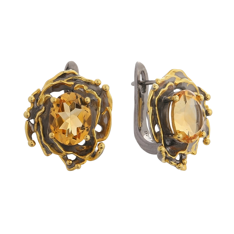 YE03635 925スターリングシルバー クリティン ハンドメイドイヤリング