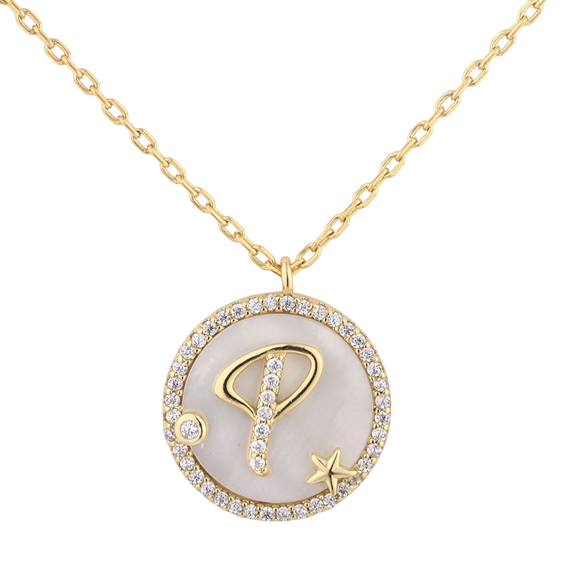 925スターリングシルバー製マザーオブパールネックレス