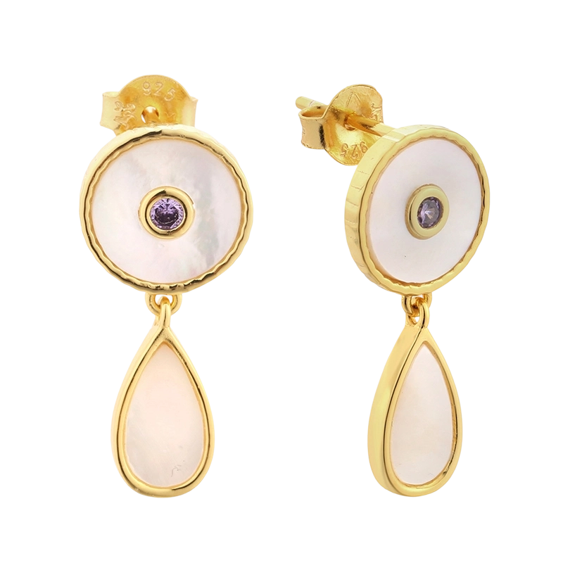 E08211 925スターリングシルバー マザーオブパール イヤリング