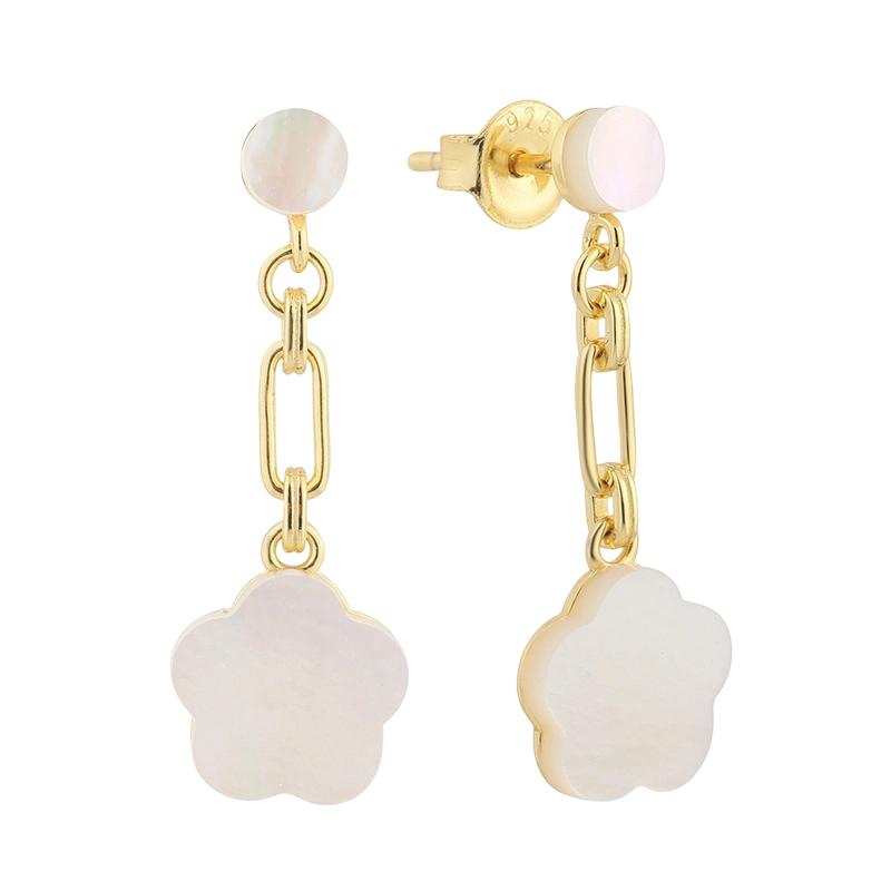 PLE07845 925スターリングシルバー マザーオブパール イヤリング