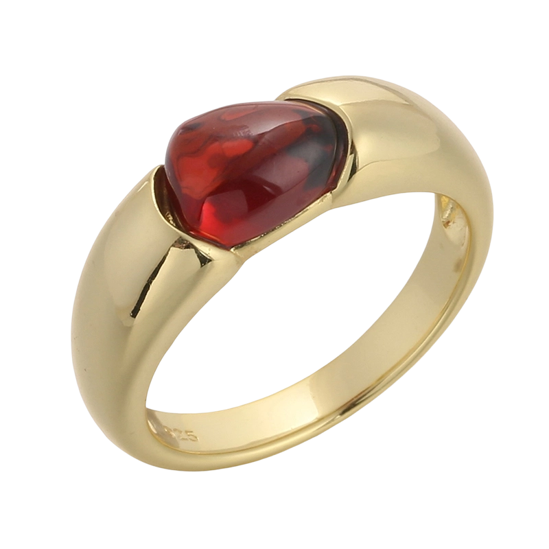 R04182A 925スターリングシルバー ガーネットリング