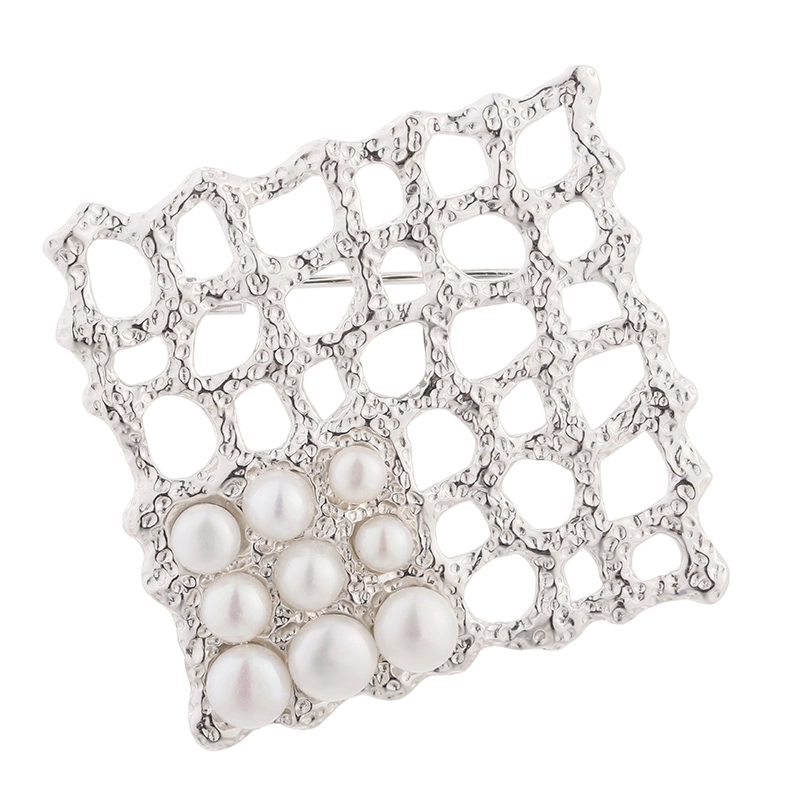 C00499 925スターリングシルバー パールブローチ